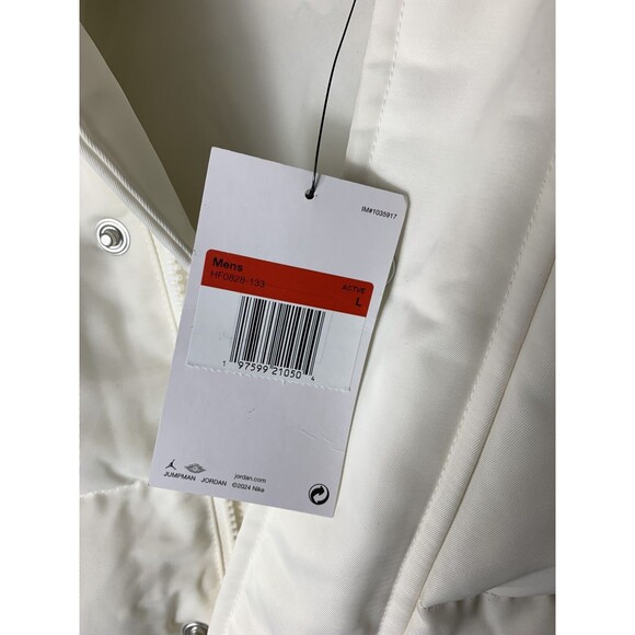 Air Jordan x SUPREME Sail White Full Zip Puffer Jacket HF0828-133 Men’s size L - Picture 8 of 10